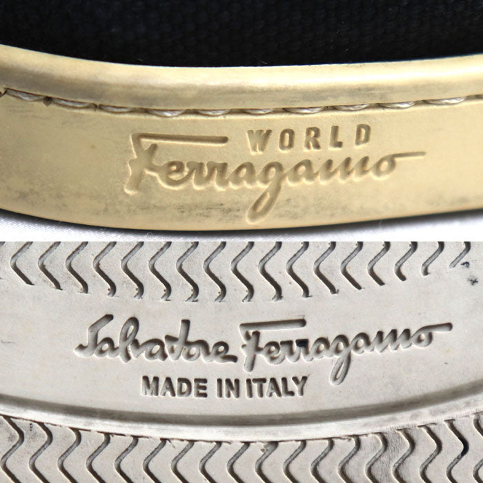 Salvatore Ferragamo サルヴァトーレフェラガモ FERRAGAMO WORLD ブーツ ブラック キャンバスチャッカブーツ 26.0cm メンズ【中古】