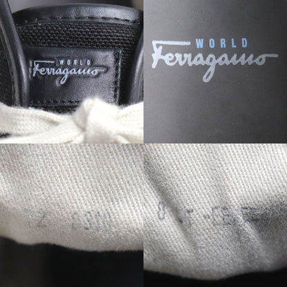 Salvatore Ferragamo サルヴァトーレフェラガモ FERRAGAMO WORLD ブーツ ブラック キャンバスチャッカブーツ 26.0cm メンズ【中古】