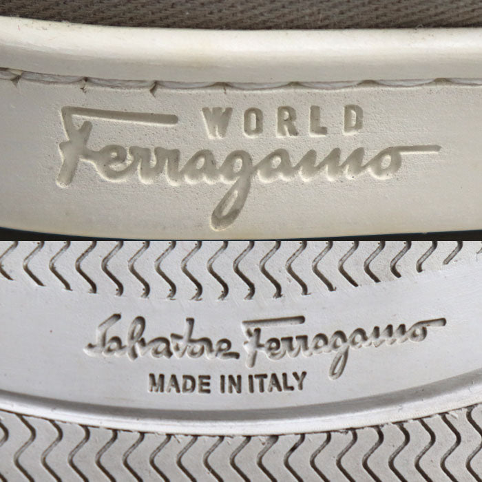 Salvatore Ferragamo サルヴァトーレフェラガモ FERRAGAMO WORLD ブーツ グレージュ キャンバスチャッカブーツ 26cm メンズ【中古】