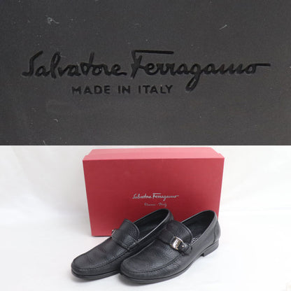 Salvatore Ferragamo サルヴァトーレフェラガモ ヴァラ ローファー ブラック 
7 1/2 EE 25.5cm メンズ【中古】