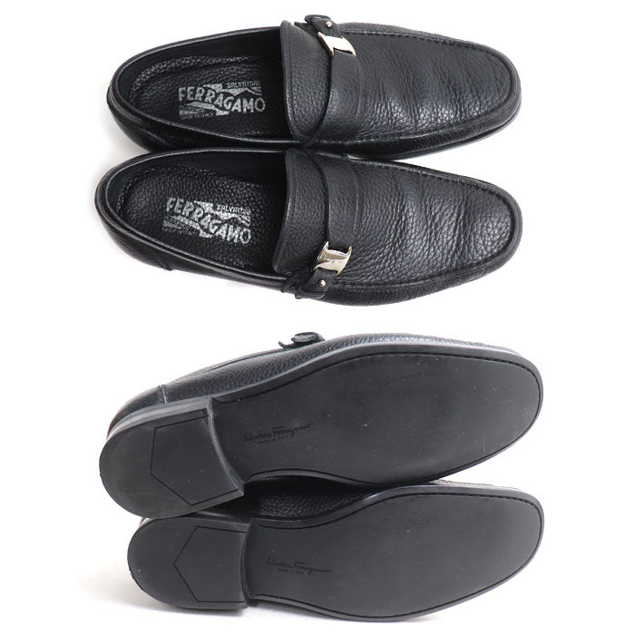 Salvatore Ferragamo サルヴァトーレフェラガモ ヴァラ ローファー ブラック 
7 1/2 EE 25.5cm メンズ【中古】