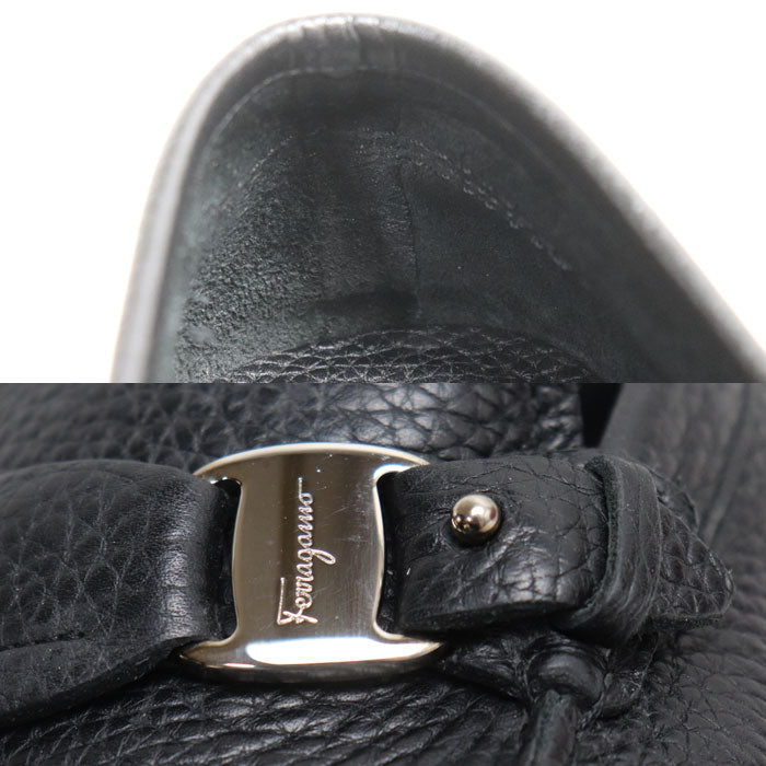 Salvatore Ferragamo サルヴァトーレフェラガモ ヴァラ ローファー ブラック 
7 1/2 EE 25.5cm メンズ【中古】