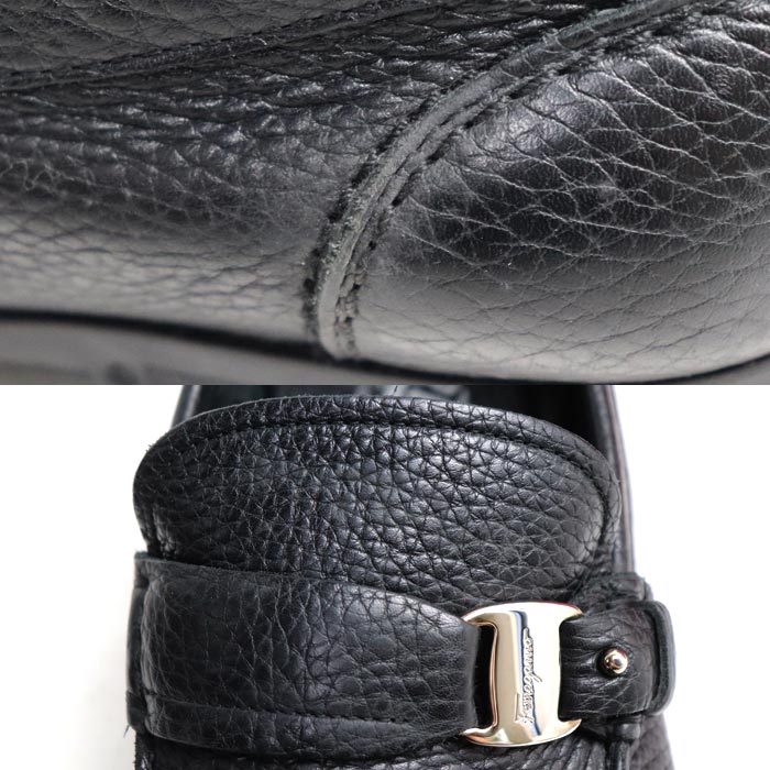 Salvatore Ferragamo サルヴァトーレフェラガモ ヴァラ ローファー ブラック 
7 1/2 EE 25.5cm メンズ【中古】