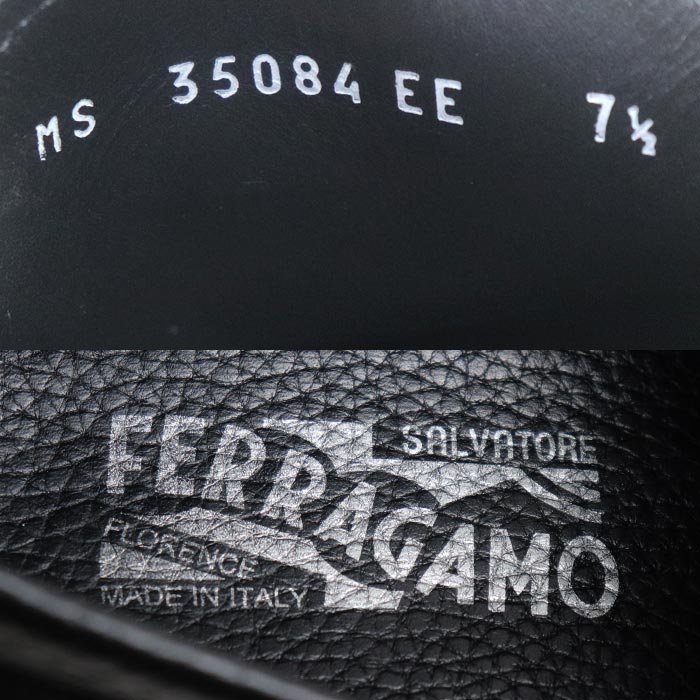 Salvatore Ferragamo サルヴァトーレフェラガモ ヴァラ ローファー ブラック 
7 1/2 EE 25.5cm メンズ【中古】