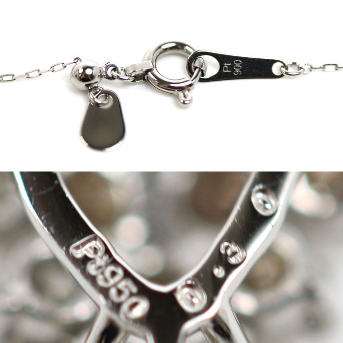 Pt950/900 ネックレス ダイヤモンド0.30ct 1.6g ～45cm レディース【中古】