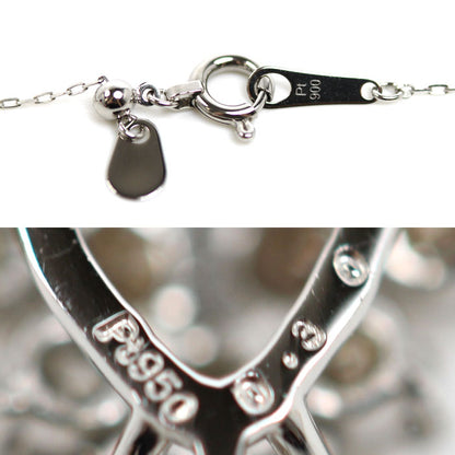 Pt950/900 ネックレス ダイヤモンド0.30ct 1.6g ～45cm レディース【中古】