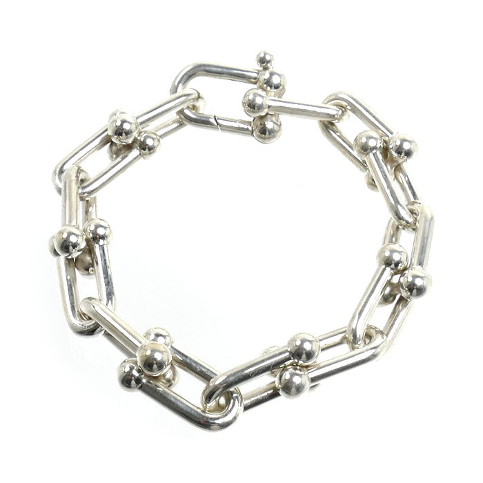 TIFFANY&Co. ティファニー シルバー925 ラージリンク ハードウェア ブレスレット 60153091 63.3g ミディアム ユニセックス【中古】
