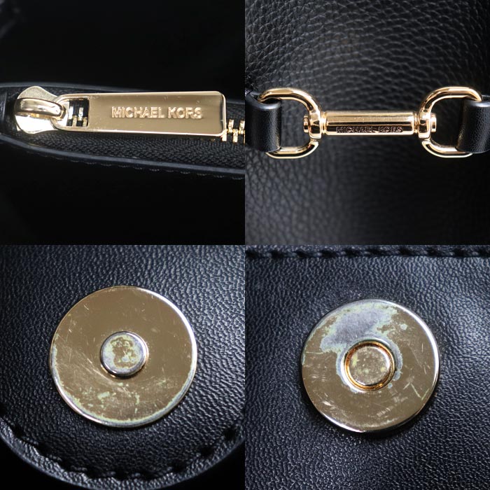 Michael Kors マイケルコース センタージップ サッチェル ミディアム 2Wayショルダーバッグ ブラック 35S5G2ZS3T アウトレット レディース【中古】
