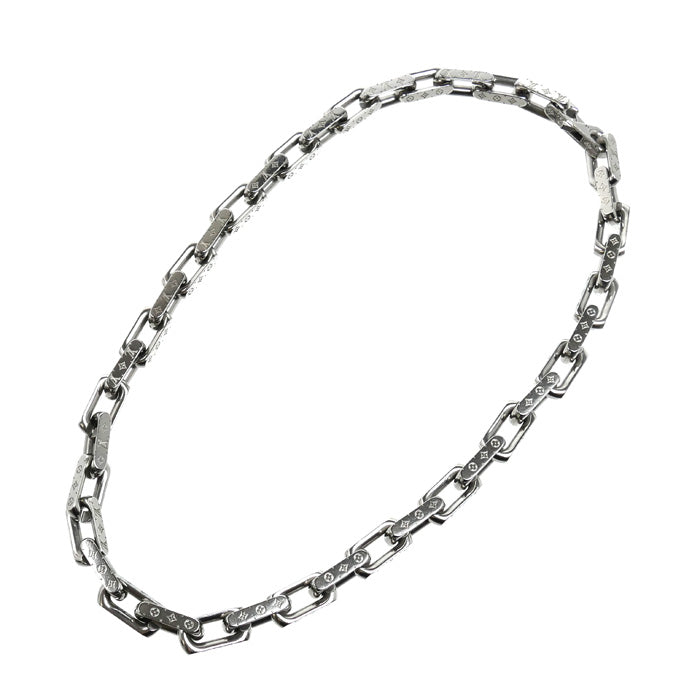 LOUIS VUITTON ルイ・ヴィトン メタル チェーン モノグラム ネックレス M00307 LE1295 54cm メンズ【中古】
