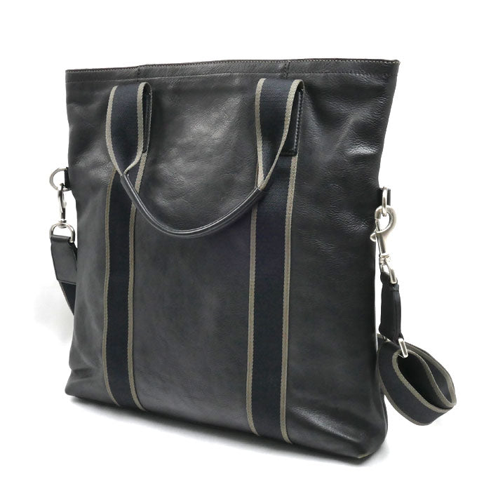 COACH コーチ ヘリテージ ウェブレザーフォルドオーバー 2Wayショルダーバッグ ブラック F70558 メンズ【中古】