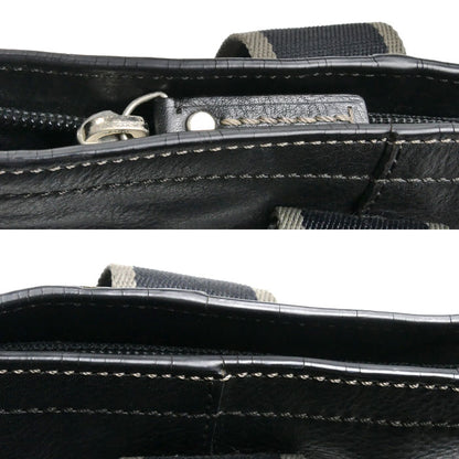 COACH コーチ ヘリテージ ウェブレザーフォルドオーバー 2Wayショルダーバッグ ブラック F70558 メンズ【中古】