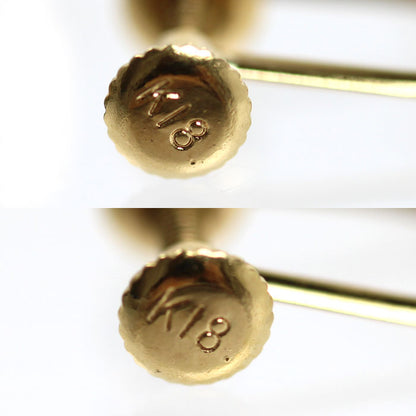 K18YG イエローゴールド K18WG ホワイトゴールド ロング イヤリング 3.0g ねじ式 レディース【中古】