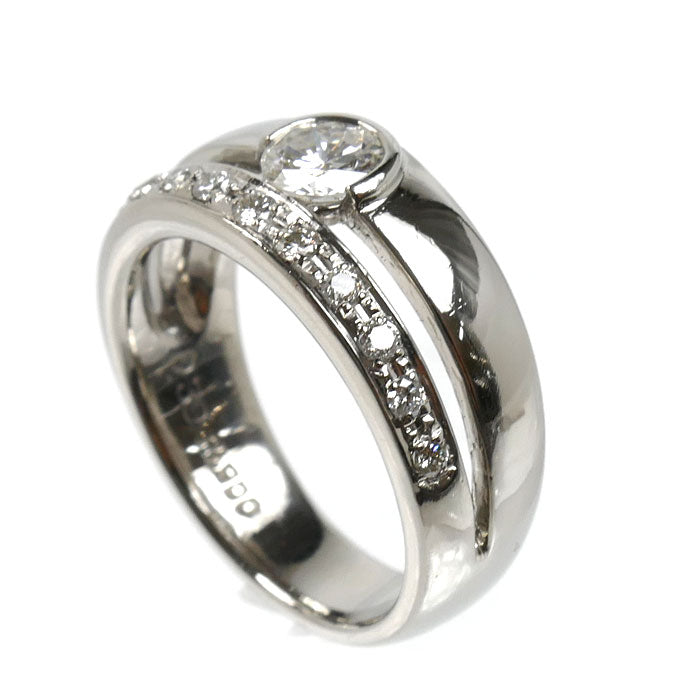 Pt900プラチナ リング・指輪 ダイヤモンド0.39ct/0.19ct 11.5号 10.4g レディース【中古】【美品】