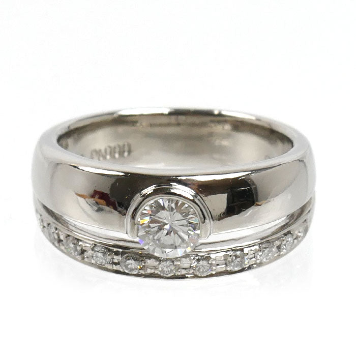Pt900プラチナ リング・指輪 ダイヤモンド0.39ct/0.19ct 11.5号 10.4g レディース【中古】【美品】
