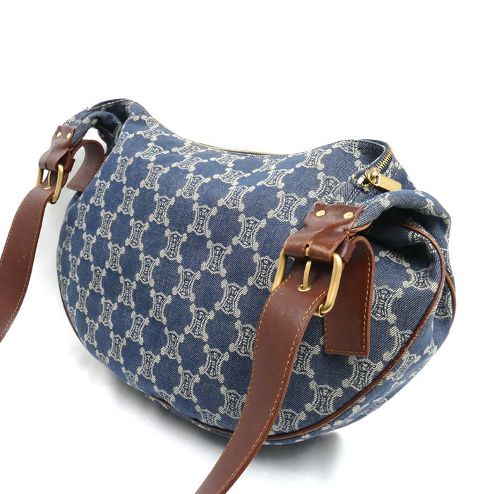 CELINE セリーヌ マカダム デニム ショルダーバッグ レディース【中古】