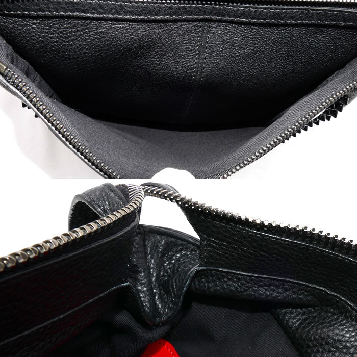 Christian Louboutin クリスチャンルブタン ブラック スタッズ バックパック リュック・デイパック ブラック 訳アリ【中古】