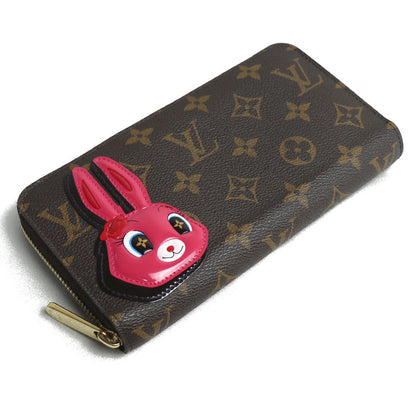 LOUIS VUITTON ルイ・ヴィトン アニモグラム ジッピーウォレット 長財布 ラウンドファスナー モノグラム ブラウン マルチ M83689 ICチップ レディース【中古】