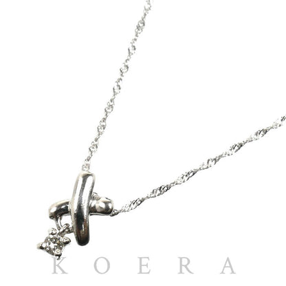 Pt900プラチナ Pt850プラチナ ネックレス ダイヤモンド0.03ct 1.3g 40cm レディース【中古】