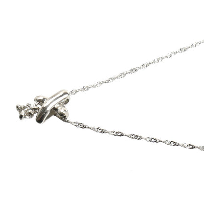 Pt900プラチナ Pt850プラチナ ネックレス ダイヤモンド0.03ct 1.3g 40cm レディース【中古】