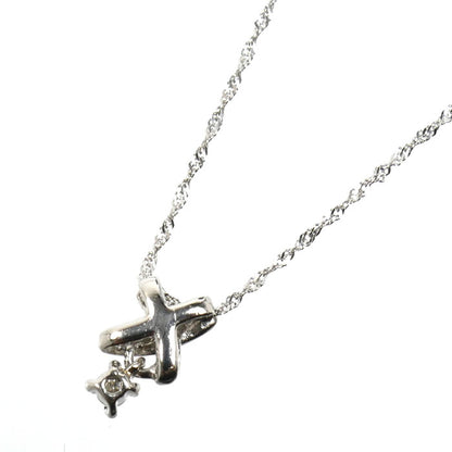 Pt900プラチナ Pt850プラチナ ネックレス ダイヤモンド0.03ct 1.3g 40cm レディース【中古】