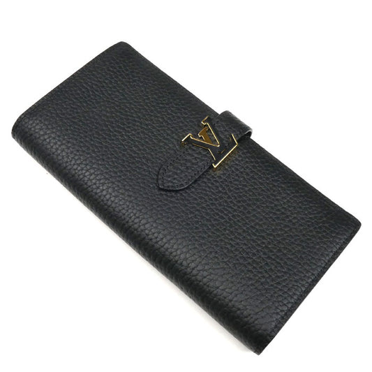 LOUIS VUITTON ルイ・ヴィトン LV ヴェルティカル ウォレット 長財布 トリヨンレザー ブラック M81330 ICチップ ユニセックス【中古】【極美品】