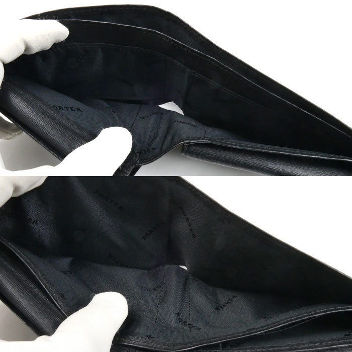 PORTER ポーター カレント ウォレット 二つ折り財布 ブラック 052-02203 メンズ【中古】