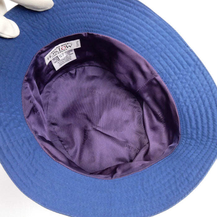 HERMES エルメス MOTSCH Poul HERMES ハット ブルー 
57 レディース【中古】