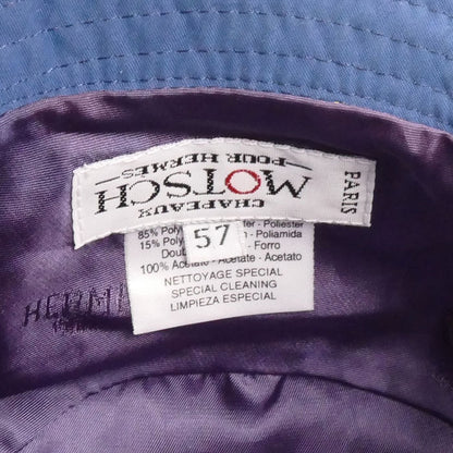 HERMES エルメス MOTSCH Poul HERMES ハット ブルー 
57 レディース【中古】