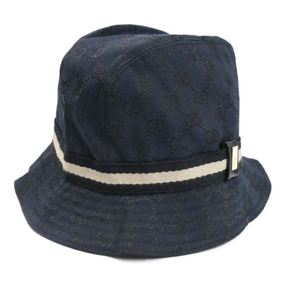 GUCCI グッチ GGキャンバス ハット ブラック L レディース【中古】