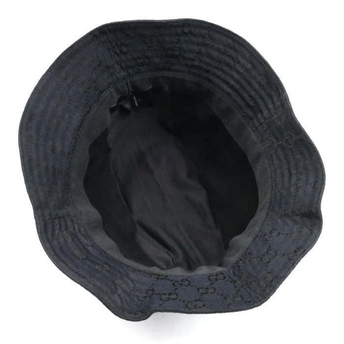 GUCCI グッチ GGキャンバス ハット ブラック L レディース【中古】