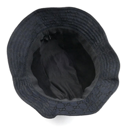 GUCCI グッチ GGキャンバス ハット ブラック L レディース【中古】