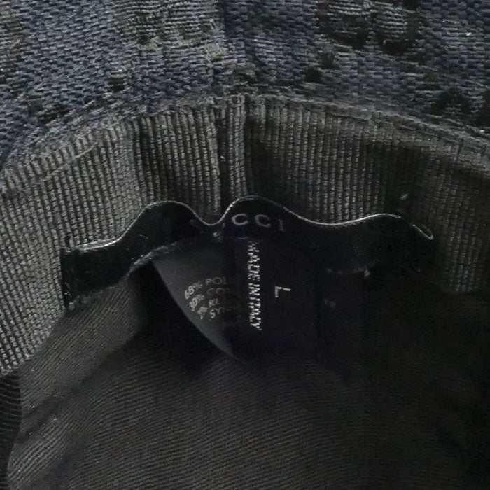 GUCCI グッチ GGキャンバス ハット ブラック L レディース【中古】