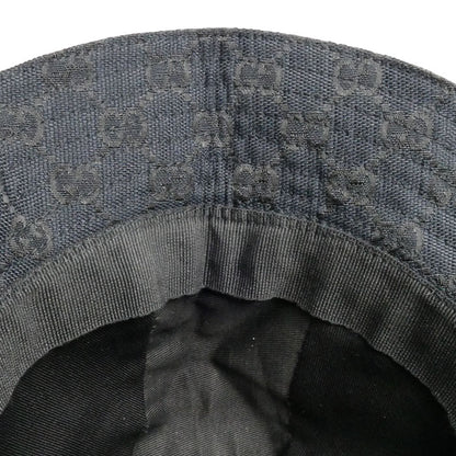 GUCCI グッチ GGキャンバス ハット ブラック L レディース【中古】