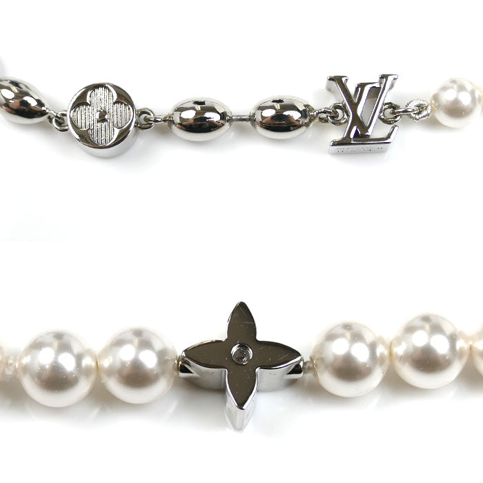 LOUIS VUITTON ルイ・ヴィトン メタル ガラスパール パールフュージョン ブレスレット M1556A 13.5g 17.5~22.5cm ユニセックス【中古】