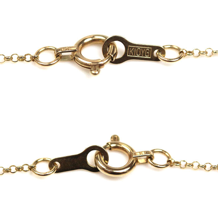 K10YG イエローゴールド ロング ネックレス アメジスト 9.9g 80cm レディース【中古】