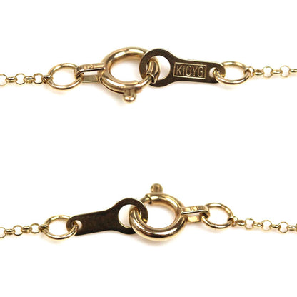 K10YG イエローゴールド ロング ネックレス アメジスト 9.9g 80cm レディース【中古】