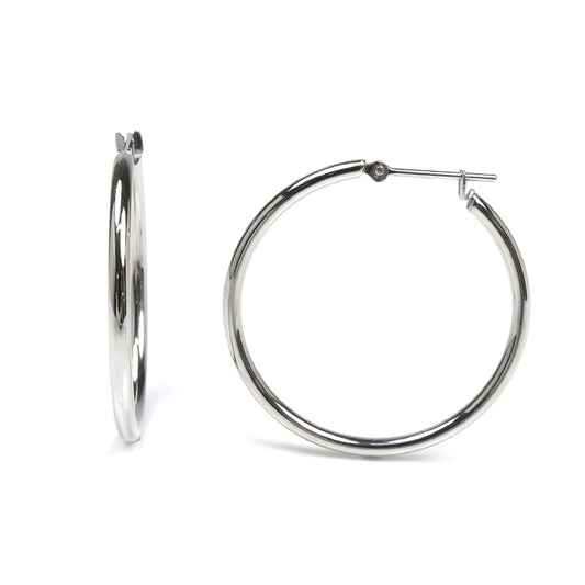 Pt850プラチナ フープ 2.0X30.0 ピアス 2.6g レディース【中古】