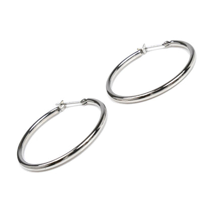 Pt850プラチナ フープ 2.0X30.0 ピアス 2.6g レディース【中古】