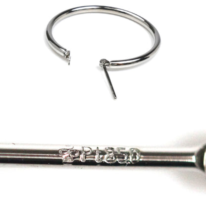 Pt850プラチナ フープ 2.0X30.0 ピアス 2.6g レディース【中古】