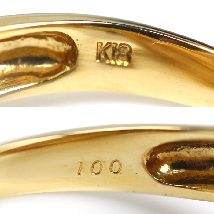 K18YG イエローゴールド リング・指輪 ダイヤモンド1.00ct 11.5号 4.4g レディース【中古】【美品】
