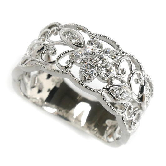 Pt950プラチナ QUEEN リング・指輪 ダイヤモンド0.38ct 16号 7.5g レディース【中古】【美品】