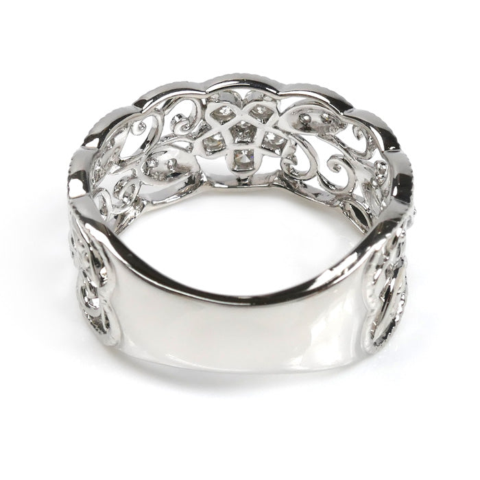 Pt950プラチナ QUEEN リング・指輪 ダイヤモンド0.38ct 16号 7.5g レディース【中古】【美品】