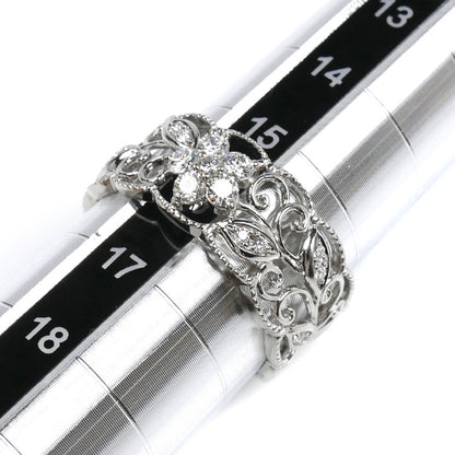 Pt950プラチナ QUEEN リング・指輪 ダイヤモンド0.38ct 16号 7.5g レディース【中古】【美品】