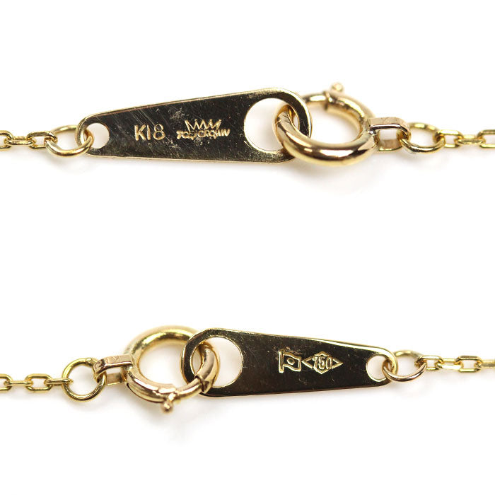 K18YG イエローゴールド ネックレス 小豆 1.4g 40cm レディース【中古】