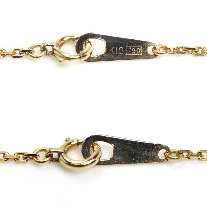 K18YG イエローゴールド ロング ネックレス 小豆 5.9g 102cm レディース【中古】