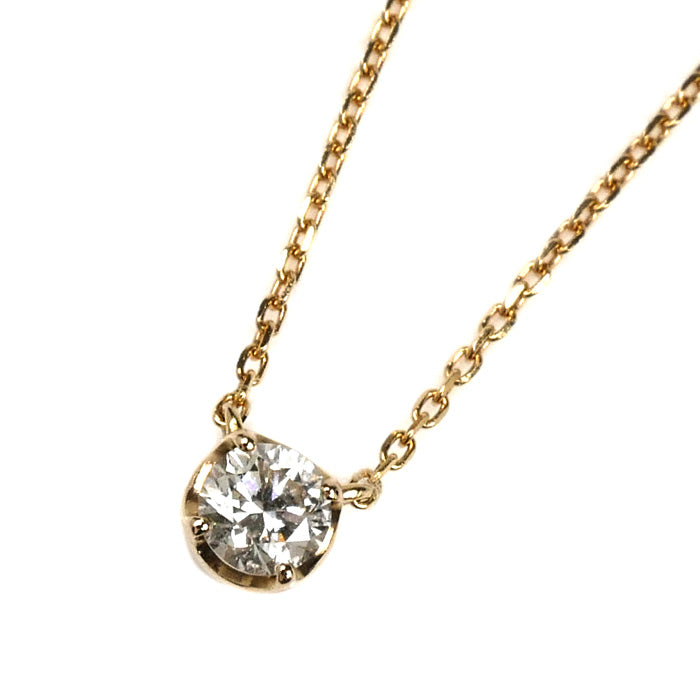 4℃ ヨンドシー K18PG ピンクゴールド プチ ダイヤモンド ネックレス 1.2g 40cm レディース【中古】