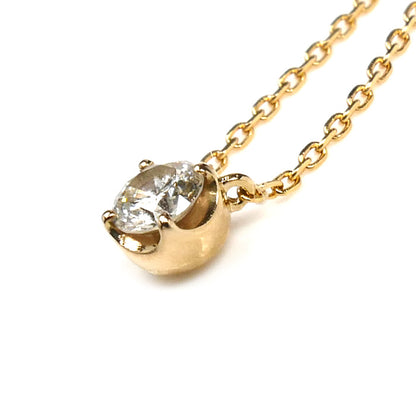 4℃ ヨンドシー K18PG ピンクゴールド プチ ダイヤモンド ネックレス 1.2g 40cm レディース【中古】