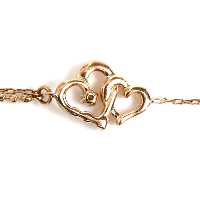 4℃ ヨンドシー K10PG ピンクゴールド ダイヤモンド ブレスレット 1.2g 18cm レディース【中古】