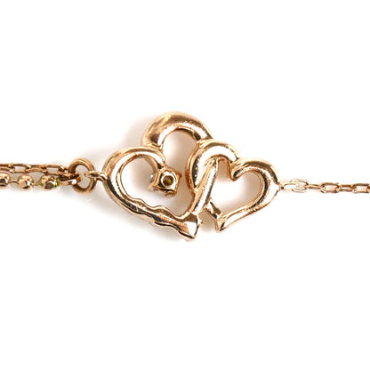 4℃ ヨンドシー K10PG ピンクゴールド ダイヤモンド ブレスレット 1.2g 18cm レディース【中古】