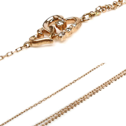 4℃ ヨンドシー K10PG ピンクゴールド ダイヤモンド ブレスレット 1.2g 18cm レディース【中古】